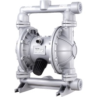 Air Operated Double Diaphragm Pump, 44GPM, Max 115PSI Air Waste Oil Pneumatic Transfer Pump with 2 Extra Diaphragms, 3.8cm Inlet & Outlet Aluminum All