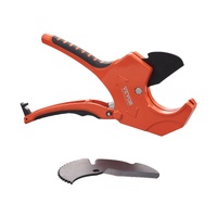 VEVOR PVC Pipe Cutter, 0-2-1/2" O.D. Ratcheting PVC Pipe Cutter, Heavy Duty Tube Cutting Tool with Spare SK5 Blade for PVC, CPVC, PP-R, PEX, PE, Rubbe