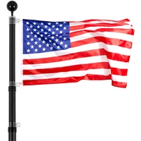 VEVOR 25FT Telescopic Flagpole Kit, Heavy Duty Aluminum Alloy Flag Pole Kit in Ground for Outside, 3 Display Modes Flagpole with Professional Accessor