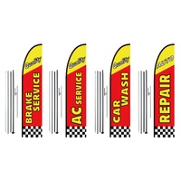 VEVOR Auto Repair Advertising Feather Flag Kit Swooper Flags and Poles 16.3 FT