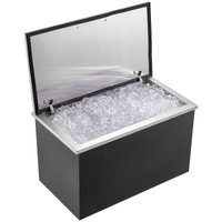 VEVOR Drop in Ice Chest, 24"L x 20"W x 15"H Stainless Steel Ice Cooler, Commercial Ice Bin with Hinged Cover, 40 qt Outdoor Kitchen Ice Bar, Drain-pip