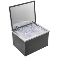 VEVOR Drop in Ice Chest, 20"L x 16"W x 13"H Stainless Steel Ice Cooler, Commercial Ice Bin with Hinged Cover, 40 qt Outdoor Kitchen Ice Bar, Drain-pip