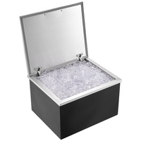 VEVOR Drop in Ice Chest, 28"L x 16"W x 17"H Stainless Steel Ice Cooler, Commercial Ice Bin with Hinged Cover, 40 qt Outdoor Kitchen Ice Bar, Drain-pip