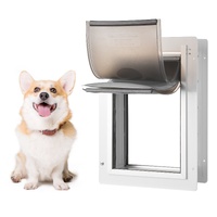 VEVOR Pet Door, 31.2 x 43.5 cm Metal Frame with Lock and 3-Flap System, Weatherproof Doggy Door, Easy to Install in Interior or Exterior Walls, Pet Do