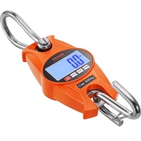 Digital Crane Scale, 660 lbs/300 kg, Industrial Heavy Duty Hanging Scale with Cast Aluminum Case & LCD Screen, Handheld Mini Crane with Hooks for Farm