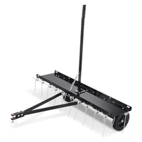 Tow Behind Dethatcher, 1015mm Tow Dethatcher with 20 Spring Steel Tines, Lawn Dethatcher Rake for ATV or Mower, Tow Behind Lawn Rake with Lift Handle 