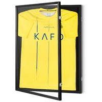 VEVOR Jersey Display Frame Case, 590 x 790 x 40 mm, Large Lockable Sport Jersey Shadow Box with 98% UV Protection PC Glass and Hangers, for Baseball B