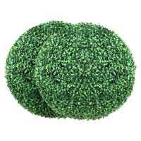 VEVOR Artificial Topiaries Boxwood Trees, (2 Pieces), Ball-Shape Faux Topiaries Plant, All-year Green Feaux Plant Decorative Balls for Backyard, Balco