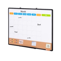 VEVOR 36"x 24" Monthly Calendar Whiteboard & Cork Board Combo with Aluminum Frame – 2-in-1 Magnetic Dry Erase Bulletin Board for Wall Mount – Ideal fo