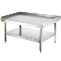 VEVOR Stainless Steel Equipment Grill Stand, 122 x 76 x 61cm Stainless Table, Grill Stand Table with Adjustable Storage Undershelf, Equipment Stand Gr