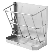 VEVOR Goat Hay Feeder, 21 Gallons Large Capacity, 2 in 1 Hay and Grain Feeder, Wall Mounted Livestock Feeder with Feed Tray, Multiple Sided Goat Hay R
