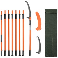 VEVOR Manual Pole Saw, 2.24 m-8.24 m Extendable Tree Pruner, Sharp Steel Blade High Branches Trimming, Manual Branch Trimmer with Lightweight 8 Fiberg