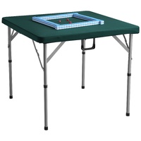 VEVOR Mahjong Table with Mahjong Tiles Set, Fold-in-Half 4 Player Card Table with 144PCS Majiang Tiles and 3 Dice, Portable Bi-Folding Domino Table wi