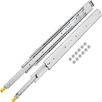 VEVOR Drawer Slides with Lock, 1 Pair 40 inch, Heavy-Duty Industrial Steel up to 500 lbs Capacity, 3-Fold Full Extension, Ball Bearing Lock-in & Lock-