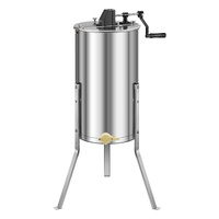 VEVOR Honey Extractor, 2 Frame Manual Honey Spinner with Transparent Lid, Stainless Steel Honeycomb Drum Spinner with Height Adjustable Stand, Honeyco