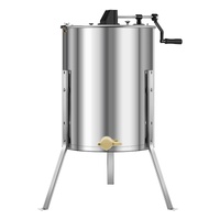 VEVOR Honey Extractor, 4/8 Frame Manual Honey Spinner with Transparent Lid, Stainless Steel Honeycomb Drum Spinner with Height Adjustable Stand, Honey
