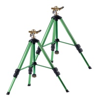 Impact Sprinkler on Tripod Base, 2 Packs, Heavy Duty Tripod Sprinklers with Brass Head & G3/4" Connector, 360 Degree Large Area Irrigation Sprinkler, 