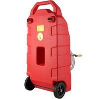 VEVOR 60.57L Fuel Caddy, 7.8 L/min, Portable Gas Storage Tank Container with Hand Pump Rubber Wheels, Fuel Transfer Storage Tank for Gasoline Diesel M
