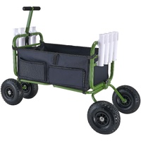 VEVOR Beach Fishing Cart, 136kg Load Capacity, Foldable Fish and Marine Cart with Four 280mm Big Wheels Rubber Balloon Tires, Heavy-Duty Steel Pier Wa