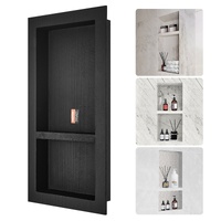 Shower Niche Ready for Tile 40.64 x 81.28 cm, Double Shelf Organizer, Square Corners Wall-inserted Niche Recessed, Sealed Protection Modern Soap Stora