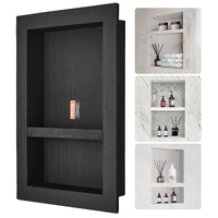 VEVOR Shower Niche Ready for Tile 40.64 x 60.96 cm, 16 x 24 inch Double Shelf Organizer, Square Corners Wall-inserted Niche Recessed, Sealed Protectio