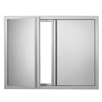 VEVOR BBQ Access Door, 787x609 mm Double Outdoor Kitchen Door, Stainless Steel Flush Mount Door, Wall Vertical Door with Recessed Handles , for BBQ Is