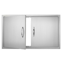 VEVOR BBQ Access Door, 915x533 mm Double Outdoor Kitchen Door, Stainless Steel Flush Mount Door, Wall Vertical Door with Handles, for BBQ Island, Gril