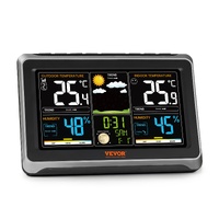 VEVOR Weather Station Indoor Outdoor, Large Color Display, Wireless Digital Home Weather Station, with Sensor Atomic Clock Adjustable Backlight Foreca