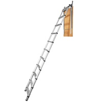 VEVOR Attic Ladder Telescoping, 158.76kg Capacity, 100cm x 59.94cm,Multi-Purpose Aluminium Extension, Lightweight and Portable,Fits298.7cm-320.04cmCei