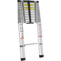 VEVOR Telescoping Ladder, 563.9CM Aluminum One-button Retraction Collapsible Extension Ladder, 400 LBS Capacity with Non-slip Feet, Portable Multi-pur