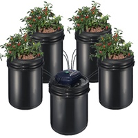 VEVOR RDWC Hydroponics Grow System, Hydroponic Growing Kit with Top Drip, Recirculating Deep Water Culture 4 Buckles and 1 Reservoir, with Air Pump an