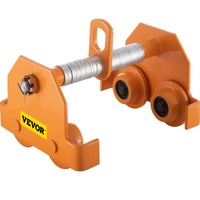 VEVOR Manual Trolley, 11000LBS/5 Ton Load Capacity Beam Trolley, 4.5-8 inch Adjustable Width Push Beam, Track Roller Trolley Powder Coating with Dual 
