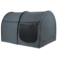 VEVOR Bed Tent, Pongee Fabric, 4 Doors Breathable Dream Tent with 7 mm Fiber Poles on Bed Privacy, Full Size Block out Light Sleeping Bed Canopy, Fit 
