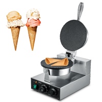 VEVOR Electric Ice Cream Cone Maker, Commercial 1230W Waffle Cone Machine, Non-Stick Stainless Steel Egg Roll Mold, with Temperature and Time Control,