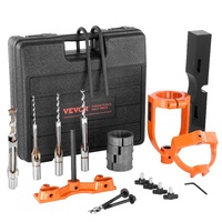 VEVOR Mortising Attachment for Drill Press, 4 Model Drills Square Hole Chisel Set, Bench Drill Locator Set Mortise and Tenon Tools with 5 Bushings, fo