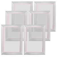 Screen Printing Kit, 6 Pieces Aluminum Silk Screen Printing Frames, 25.4 x 35.6 cm Silk Screen Printing Frame with 156 Count Mesh, High Tension Nylon 