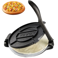 Tortilla Press, 8 Inch Tortilla and Roti Maker, Cast Iron Heavy Duty Tortilladora Press, Pre-Seasoned Pataconera Maker with 100 Pcs Parchment Paper, D