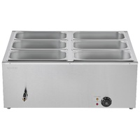 VEVOR Commercial Food Warmer, 1500W Electric Stainless Steel Steam Food Warmer with Lid, 6-Pan Fast Heating Countertop Buffet Bain Marie with Soup & P