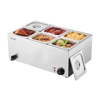 VEVOR Commercial Food Warmer, 6-Pan Electric Steam Table, 1200W Professional Countertop Stainless Steel Buffet Bain Marie with 30-85°C Temp Control fo