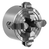 VEVOR 4-Jaw Lathe Chuck, 3 Inch (80 mm), 4-Jaw Chuck, 0.1-3.15 in (5-80 mm) Clamping Range with T-key Fixing Screws Reversible Jaws, HT300 Material, I