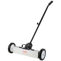 VEVOR Rolling Magnetic Sweeper with Wheels, Push-Type Magnetic Pick Up Sweeper, Large Magnet Pickup Lawn Sweeper, 20.4kg Magnet with Telescoping Handl