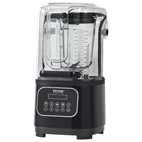 VEVOR Professional Blender with Shield, Commercial Countertop Blenders, 2L Jar Blender Combo, Stainless Steel 9 Speed & 5 Functions Blender, for Shake