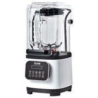 VEVOR Professional Blender with Shield, Commercial Countertop Blenders, 2L Jar Blender Combo, Stainless Steel 9 Speed & 5 Functions Blender, for Shake