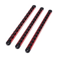 Socket Organizer Rail Set, 3PCS Metric & SAE Aluminum Socket Organizers, 1/4'', 3/8'' & 1/2'' Heavy-Duty Socket Holder with 360° Rotating Clips for To