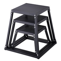 VEVOR Plyometric Jump Boxes, 12/18/24 Inch Plyo Box, Platform and Jumping Agility Box, Anti-Slip Fitness Exercise Step Up Box Set for Home Gym Trainin