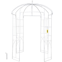 VEVOR Birdcage Shape Garden Arbor, 9\' High x 6.6\' Wide, Heavy Duty Wrought Iron Arbor, Wedding Arch Trellis for Climbing Vines in Outdoor Garden, La