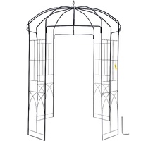 VEVOR Birdcage Shape Garden Arbor, 2.44m High, 1.59m Wide, Heavy Duty Wrought Iron Arbor, Wedding Arch Trellis for Climbing Vines in Outdoor Garden, B