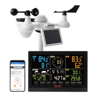 VEVOR 7-in-1 Wi-Fi Weather Station, 7.5 in Color Display, Home Weather Station Indoor Outdoor, with Solar Wireless Outdoor Sensor  Alarm Alerts, for T
