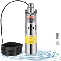 VEVOR Solar Water Pump, DC 277W Submersible Deep Well Pump, Max Flow 2.1 m³/H, Max Head 83 m, Max Submersion Depth 20 m, Solar Powered Water Pump for 