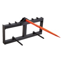 VEVOR 49" Hay Spear, Bale Spears 726kg Loading Capacity, Skid Steer Loader Tractor Attachment with 2pcs 17.5" Stabilizer Spears, Quick Attach Spike Fo